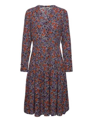 Midi Dress With All-Over Floral Print Knelang Kjole Multi/patterned Es...