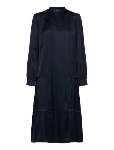 Drape Midi Dress Knelang Kjole Navy Esprit Collection