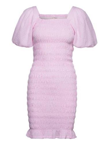 Rikko Stripe Dress Knelang Kjole Pink A-View