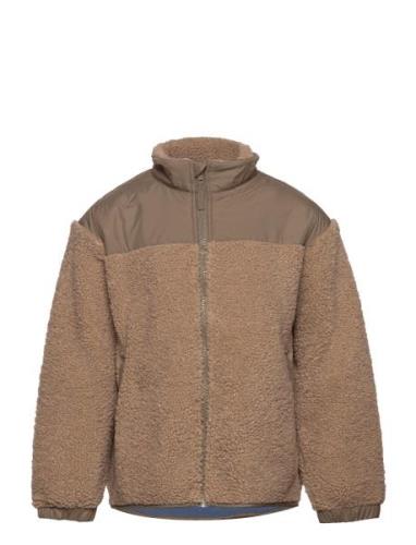 Jacket In Pile Outerwear Fleece Outerwear Fleece Jackets Brown Lindex