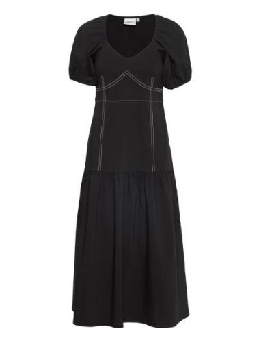 Ravagz Midi Dress Knelang Kjole Black Gestuz
