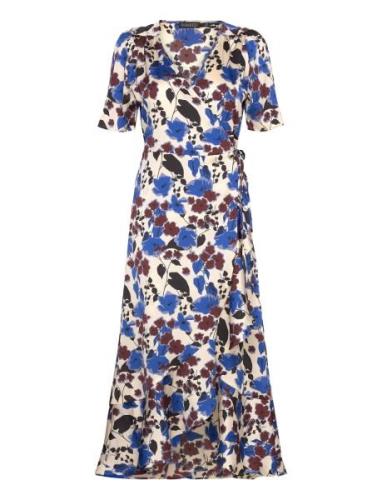 Slkarven Printed Dress Ss Knelang Kjole Blue Soaked In Luxury