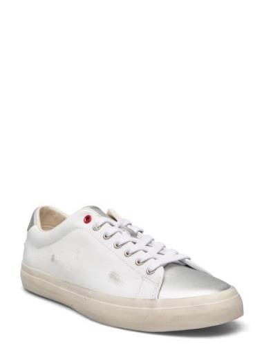 Longwood Distressed Leather Sneaker Lave Sneakers White Polo Ralph Lau...