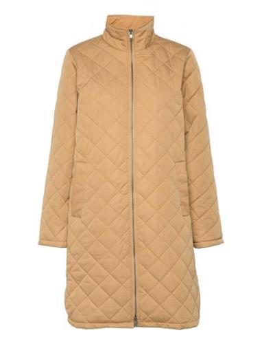 Slffilly Quilted Coat Vattert Jakke Beige Selected Femme