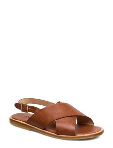 Sandals - Flat - Open Toe - Op Flate Sandaler Brown ANGULUS