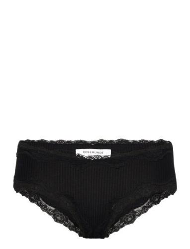 Silk Hipster W/ Lace Hipstertruse Undertøy Black Rosemunde