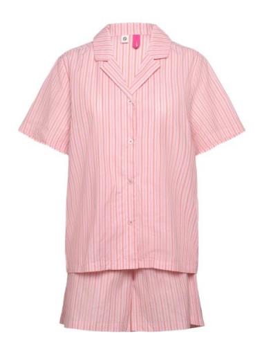 Stripel Kallie Shorts Set Pyjamas Pink Becksöndergaard