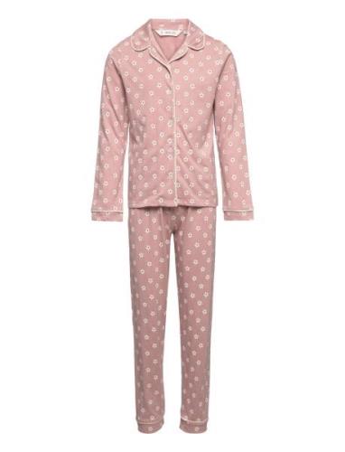 Printed Long Pyjamas Pyjamas Sett Pink Mango