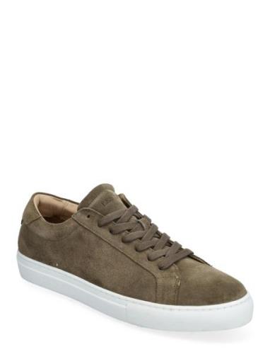 Theodor Suede Sneaker Lave Sneakers Khaki Green Les Deux