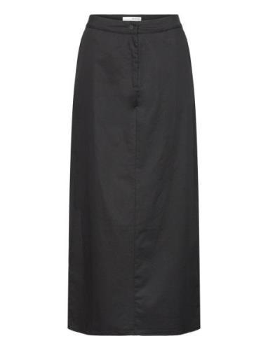 Slfmary Mw Maxi Skirt D2 Langt Skjørt Black Selected Femme