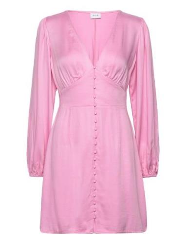 Vimalin Corba L/S Short Dress /Ka Knelang Kjole Pink Vila