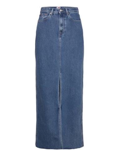 Claire Hgh Maxi Skirt Cg4139 Langt Skjørt Blue Tommy Jeans