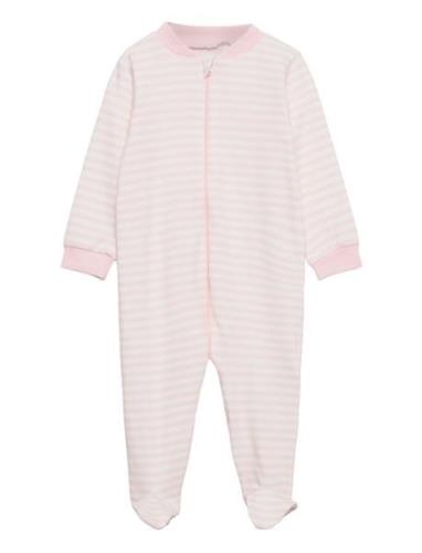 Nightsuit W.zipper A. Foot Pyjamas Sie Jumpsuit Pink Fixoni