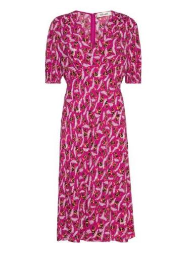 Dvf Jemma Dress Knelang Kjole Pink Diane Von Furstenberg