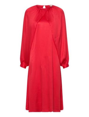 Slmela Dress Knelang Kjole Red Soaked In Luxury
