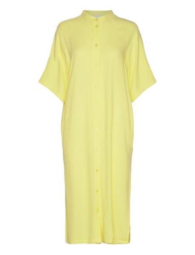 Donnamw Long Shirt Knelang Kjole Yellow My Essential Wardrobe