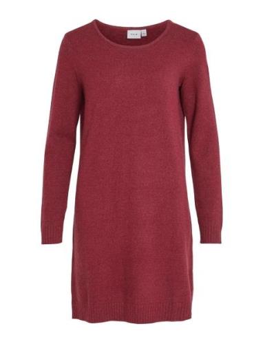 Viril L/S Knit Dress - Noos Knelang Kjole Red Vila