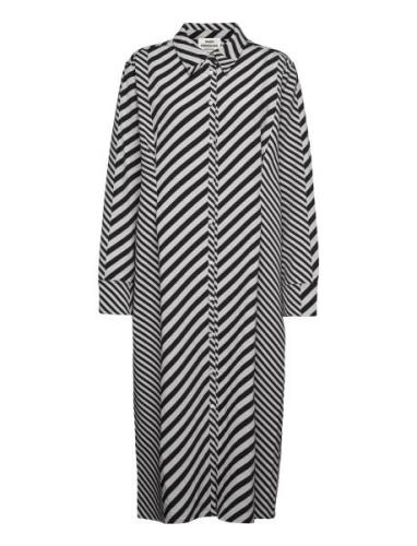 Mix Stripe Lora Dress Knelang Kjole Multi/patterned Mads Nørgaard
