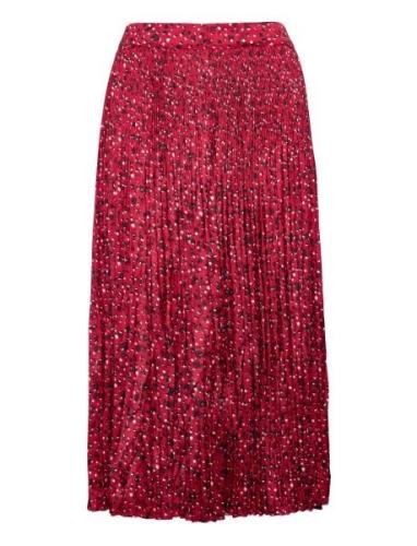 Pleated Printed Maxi Skirt In Recycled Polyester Knelangt Skjørt Multi...