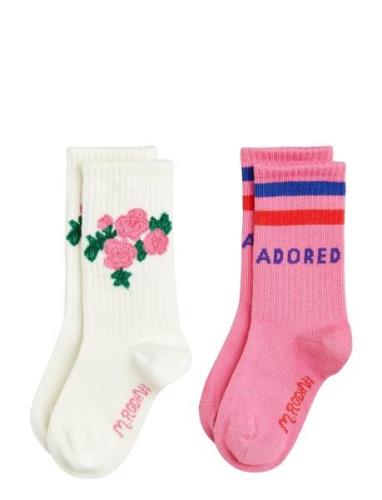 Roses 2-Pack Socks Sokker Strømper Pink Mini Rodini