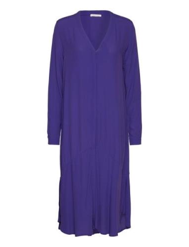 Angers Clean Trapez Dress Knelang Kjole Purple Tamaris Apparel