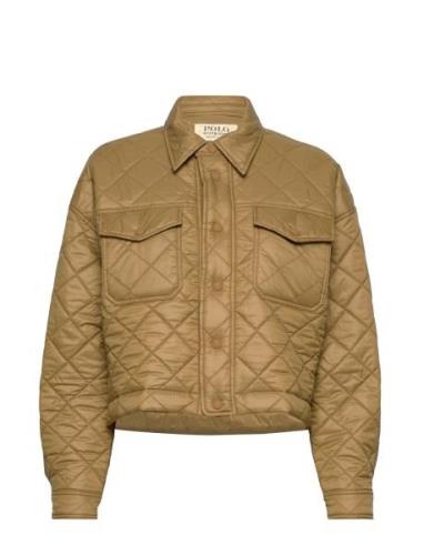 Water-Repellant Cropped Quilted Jacket Vattert Jakke Brown Polo Ralph ...