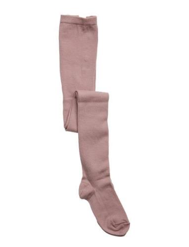 Wool/Cotton Tights Tights Pink Mp Denmark
