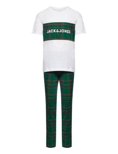 Jacjj Checked Ss Tee And Pants Set Jnr Pyjamas Sett Green Jack & J S