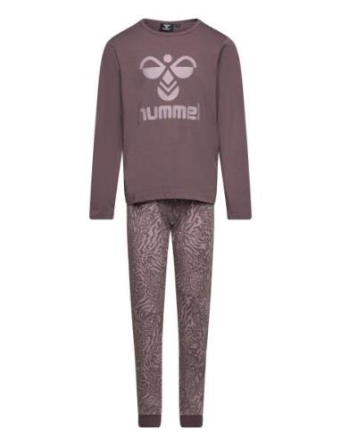 Hmlcarolina Night Suit Pyjamas Sett Purple Hummel