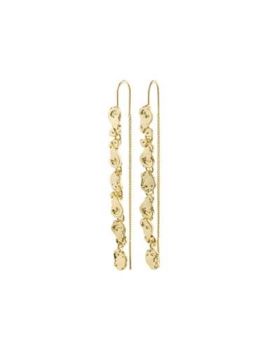 Thankful Long Chain Earrings Gold-Plated Øredobber Smykker Gold Pilgri...