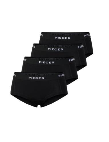 Pclogo Lady 4 Pack Solid Noos Bc Hipstertruse Undertøy Black Pieces