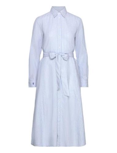 Cotton Linen Blend-Lsl-Dad Knelang Kjole Blue Polo Ralph Lauren