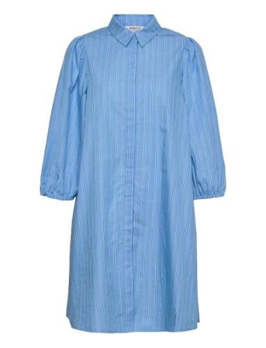 Petronia 3/4 Shirt Dress Stp Kort Kjole Blue MSCH Copenhagen