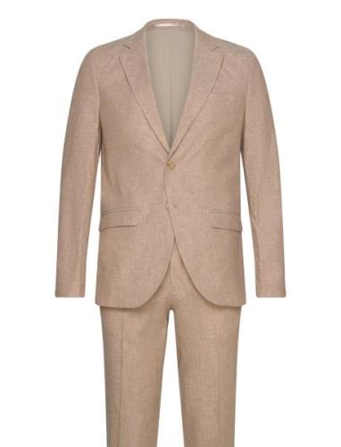 Jprriviera Linen Suit Slim Fit Sn Dress Beige Jack & J S