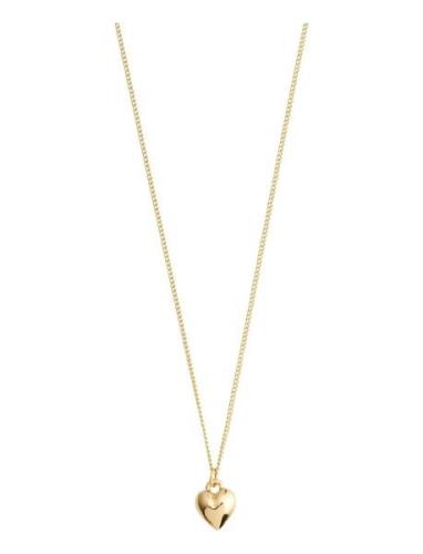 Afroditte Recycled Heart Necklace Gold-Plated Halskjede Anheng Gold Pi...