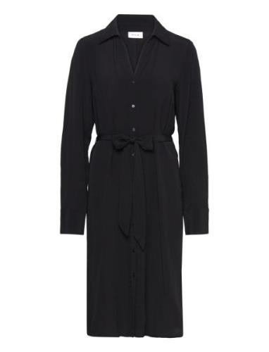 Vifini L/S Midi Shirt Dress/Su Knelang Kjole Black Vila