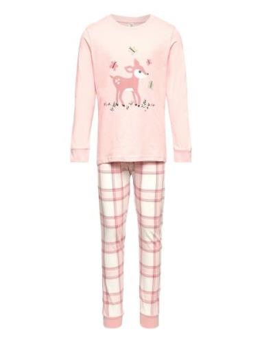 Pajama Placment Check Pyjamas Sett Pink Lindex