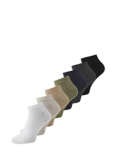 Jacfade Solid Short Socks 7 Pack Ankelsokker Korte Strømper Grey Jack ...