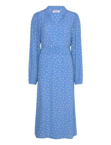Parisll Midi Dress Ls Knelang Kjole Blue Lollys Laundry