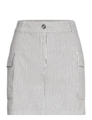 Striped Skirt Kort Skjørt White Gina Tricot