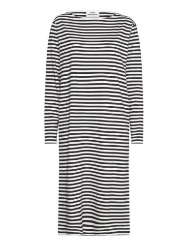 Soft Single Stripe Silas Dress Knelang Kjole Black Mads Nørgaard