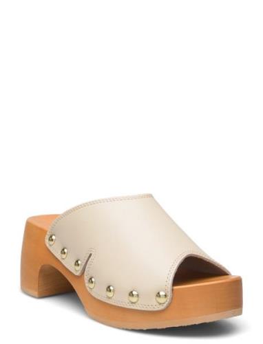 Sl Pescura Wave Sr Leather Sandal Med Hæl Cream Scholl