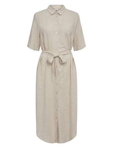 Nusussi Dress Knelang Kjole Beige Nümph