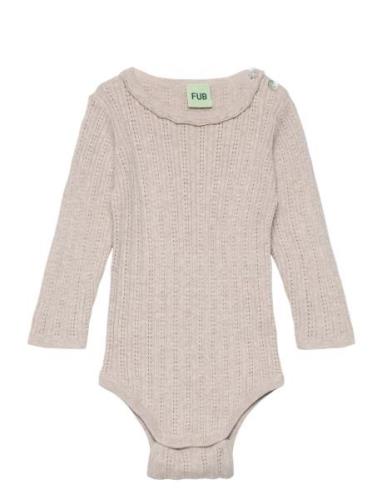 Baby Lace Body Bodies Long-sleeved Beige FUB
