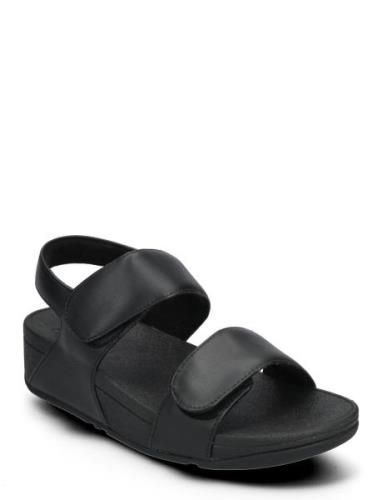 Lulu Adjustable Leather Back-Strap Sandals Flate Sandaler Black FitFlo...