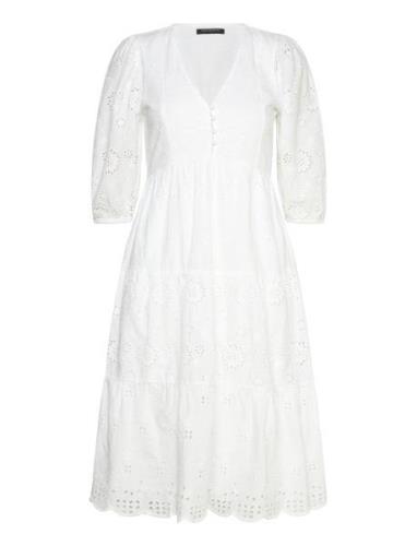 Broderie Anglaise Knelang Kjole White French Connection