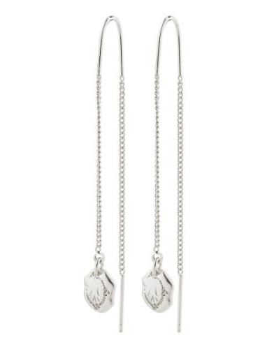 Jola Recycled Long Chain Earrings Øredobber Smykker Silver Pilgrim