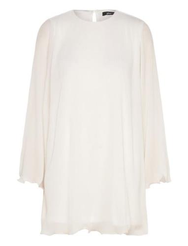 Pleated Wave Edge Mini Dress Kort Kjole Cream Gina Tricot