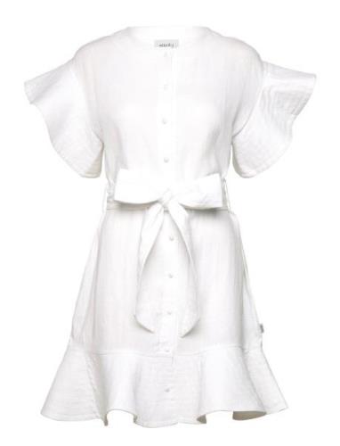 Fia Linen Dress Kort Kjole White Ella&il