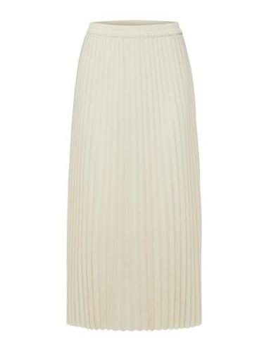 Slfalexis Mw Midi Skirt B Noos Knelangt Skjørt Cream Selected Femme